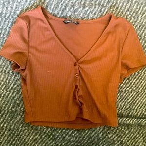 Brown crop top